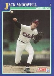 1991 Score Base Set Jack McDowell #27 card