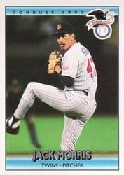 1992 Donruss Base Set Jack Morris #25 card
