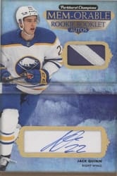 2022-23 Parkhurst Champions MEM-orable Booklets Rookie Autos Jack Quinn #MBRA-JQ card