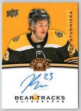 2023-24 Upper Deck Boston Bruins Centennial Bear Tracks Autographs Jack Studnicka #BT-KA card