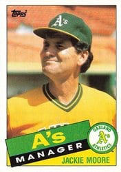 1985 Topps Base Set Jackie Moore #38 card
