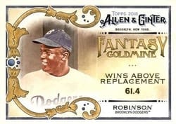 2018 Topps Allen & Ginter Fantasy Goldmine Jackie Robinson #FG-3 card