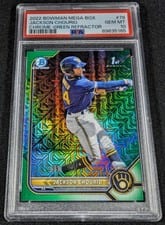 2022 Bowman Chrome Prospects Jackson Chourio Green Refractor #BCP-79 card
