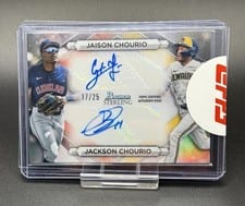 2023 Bowman Sterling Dual Refractor Autographs Jackson Chourio / Jaison Chourio #DRA-CC card
