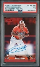 2024 Topps Stadium Club Autograph Jackson Holliday Red Foil #SCBA-JHH card