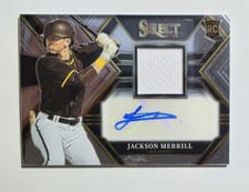 2023 Panini Select Rookie Jersey Autographs Jackson Merrill #PJA-JM card