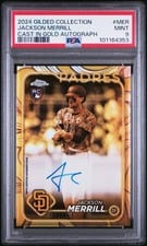 2024 Topps Gilded Collection Cast in Gold Autographs Jackson Merrill #GOLD-MER card