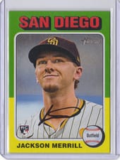 2024 Topps Heritage Jackson Merrill Team Name City Name Swap Variation #689 card