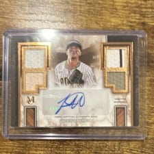 2025 Topps Museum Collection Single Player Signature Swatches Quad Relic Autographs Jackson Merrill #SPQRA-JM card