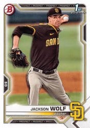 2021 Bowman Draft Base Set Jackson Wolf #BD-141 card