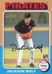 2024 Topps Heritage Mini Base Set Jackson Wolf #216 card
