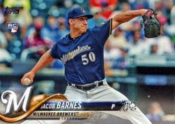 2018 Topps Update Base Set Jacob Barnes #US40 card