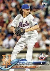 2018 Topps Opening Day Base Set Jacob deGrom #69 card