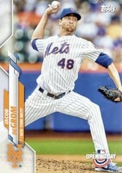 2020 Topps Opening Day Base Set Jacob deGrom #187 card