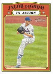 2021 Topps Heritage Base Set Jacob deGrom #100 card