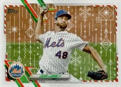 2021 Topps Holiday Base Set Jacob Degrom #HW22 card