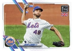 2021 Topps UK Edition Base Set Jacob DeGrom #100 card