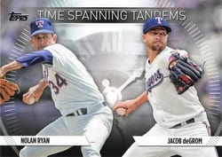 2023 Topps Update Time-Spanning Tandems Jacob deGrom / Nolan Ryan #TS-21 card