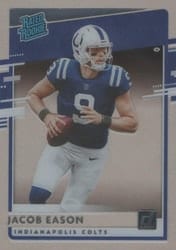 2020 Panini Chronicles Clearly Donruss Rated Rookies Jacob Eason #RR-JE card