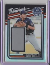 2026 Panini Stars and Stripes Prizm USA Throwback Materials Jacob Gonzalez #18 card