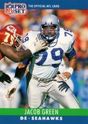 1990 Pro Set Base Set Jacob Green #301 card