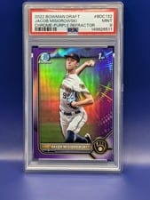 2022 Bowman Draft Chrome Jacob Misiorowski Purple Refractor #BDC-132 card