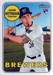 2018 Topps Heritage Base Set Jacob Nottingham #677 card