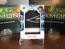 2022-23 Upper Deck Black Diamond Rookie Team Logo Jumbo Patches Jacob Perreault #RTL-JP card