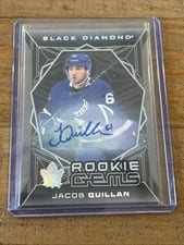 2025-26 Upper Deck Black Diamond Rookie Gems Signatures Jacob Quillan #RGS-JQ card
