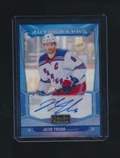 2024-25 O-Pee-Chee Platinum Blue Rainbow Autographs Jacob Trouba #BA-JT card