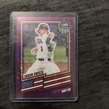 2026 Panini Stars and Stripes Prizm USA Jaden Freeze Ruby Wave #116 card