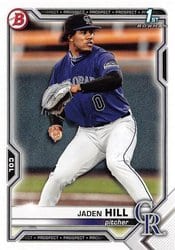 2021 Bowman Draft Base Set Jaden Hill #BD-142 card