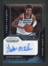 2020-21 Panini Prizm Sensational Signatures Jaden McDaniels #SS-JMD card