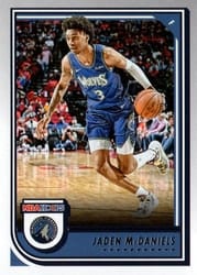 2022-23 Hoops Base Set Jaden McDaniels #199 card