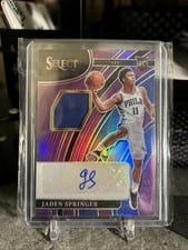 2021-22 Panini Select Rookie Jersey Autographs Jaden Springer #RJ-JSP card