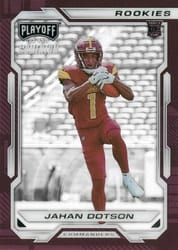 2022 Panini Chronicles Playoff Momentum Rookies Jahan Dotson #PMR-10 card