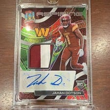2022 Panini Spectra Aspiring Patch Autographs Jahan Dotson #APA-JDO card