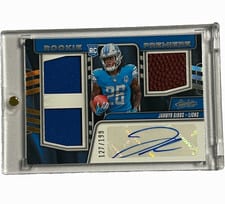 2023 Panini Absolute Rookie Premiere Materials Jahmyr Gibbs RPA #RPM-JG card