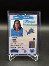 2023 Panini Contenders Permit to Dominate Jahmyr Gibbs #13 card