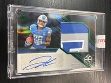 2023 Panini Limited Rookie Patch Autographs Jumbo Jahmyr Gibbs #154 card