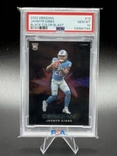 2023 Panini Obsidian Black Color Blast Jahmyr Gibbs #13 card