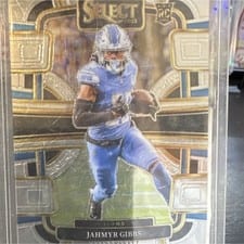 2023 Panini Select Jahmyr Gibbs Red Yellow Prizm Die-Cut #34 card