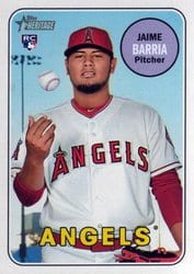 2018 Topps Heritage Base Set Jaime Barria #593 card
