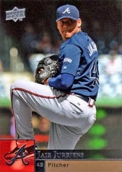 2009 Upper Deck Base Set Jair Jurrjens #17 card