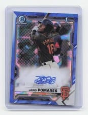 2021 Bowman Sapphire Edition Autographs Jairo Pomares #BSPA-JP card