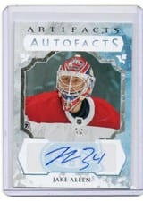 2023-24 Upper Deck Artifacts Autograph Facts Jake Allen #AF-AL card