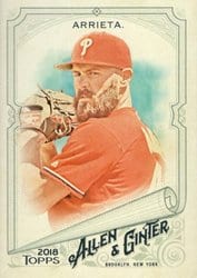 2018 Topps Allen & Ginter Base Set Jake Arrieta #256 card