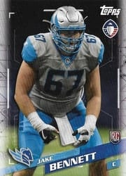 2019 Topps AAF Base Set Jake Bennett #88 card