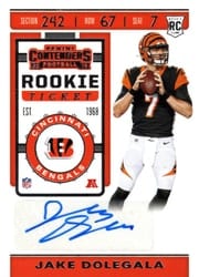 2019 Panini Contenders Base Set Jake Dolegala #298 card
