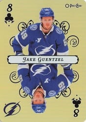 2025-26 O-Pee-Chee Playing Cards Jake Guentzel #8-CLUBS card